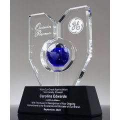 Trofeo de bola de cristal de globo con mapa de la tierra Premio de trofeo de cristal deportivo para recuerdo