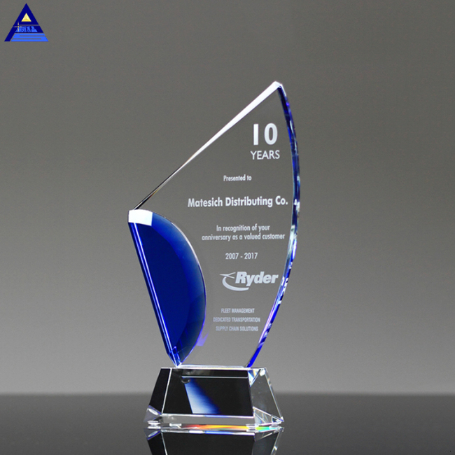 Custom Retail Blank Clear Crystal Trophy Award With Logo