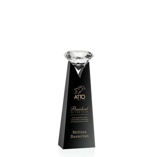 2020 New Fashion Black Base V-shaped Wholesale Diamond Shape Crystal Award