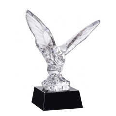 New Style K9 Crystal Craft Clear Crystal Glass Eagle Statue For Decoration Glass Souvenir