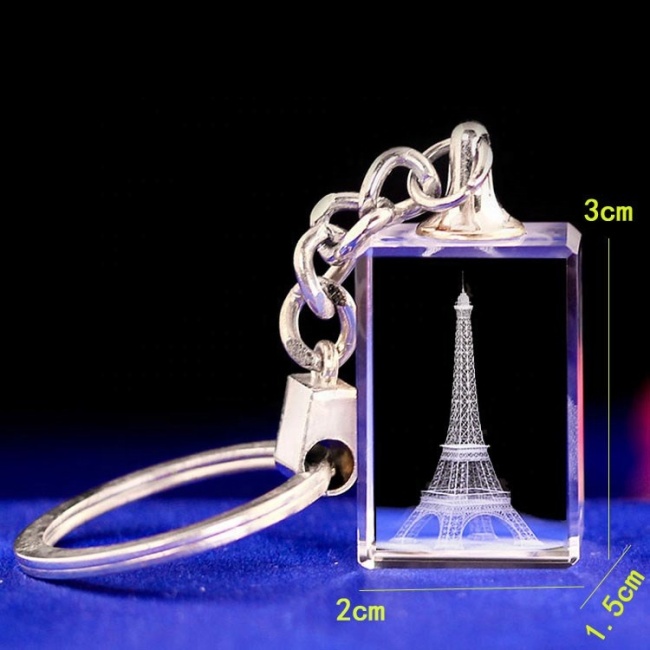 Beliebte Firma Werbung Promotion Geschenke 3D Kristall Schlüsselringe