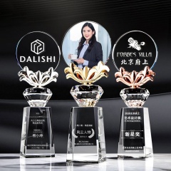 Premio de trofeo de cristal personalizado exquisito de alto grado de nuevo diseño 2021 para regalo de campeón