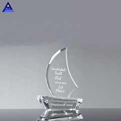 Trofeo de premio de velero de cristal de forma única personalizada