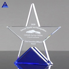 Prix ​​​​de l'étoile de cristal gravé au laser 3D de Nice Design pour les cadeaux d'emploi