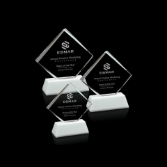 Premio de cristal de moda personalizado de negocios transparente en blanco y negro a bajo precio al por mayor