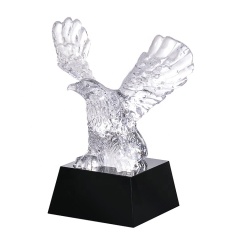 Горячая распродажа Творческий индивидуальный бизнес Clear Crystal Eagle Award Trophy 3D Laser Crystal Gift Set