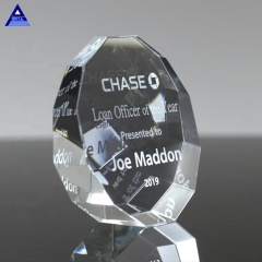 Mariage invité Souvenir cristal verre 3D laser bord droit cristal trophée cadeaux presse-papiers