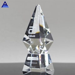 Trofeo de torre de premio de cristal óptico transparente barato grabado con láser 2019D de estilo más nuevo 3