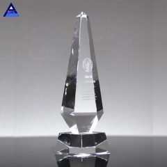 Hot Sale Corporation Business Pillar Of Excellent Crystal Glass Award Trophy