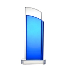 2020 nouvelle plaque de verre de trophée de prix de cristal K3 bleu Laser 9D pour la gravure d'impression de Logo