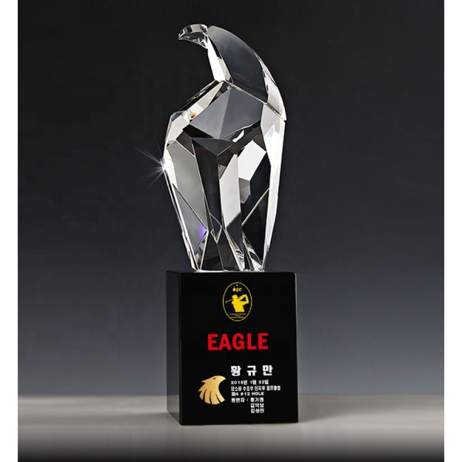 Best k9 Crystal Material Eagle Black Crystal Base Eagle Crystal Award Trophy