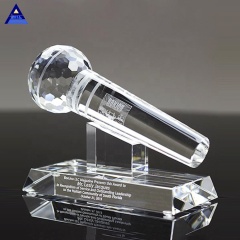 Hochwertige Kristallmikrofon-Preistrophäe für VIP-Musik-Gesangswettbewerb
