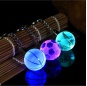 Bola de cristal 3D grabado llavero anillo llavero llavero LED resplandor colgante regalo