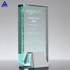 Regalo de empresa de premio de jade de cristal transparente de venta caliente con logotipo