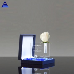 Wholesale Faceted Optical Crystal Bud Vase Retirement Gift For Crystal Award