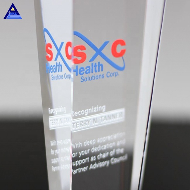 Free Design Custom Made Steadfast Crystal Award Trophy With Engraved Logo