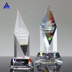 China Cheap K9 Quality Crystal Trophy Awards With Obelisk
