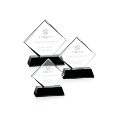 Premio de cristal de moda personalizado de negocios transparente en blanco y negro a bajo precio al por mayor