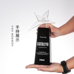 K9 Crystal Awards Star Engraving Sport Black Block Glass Trophies Cube Crystal Blank Trophy