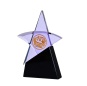 Creative Design Custom Transparent Star Shape Crystal Trophy And Awards With Black Base