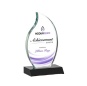 Hot business gift award trophy sandblasting logo beveled k9 crystal flame trophy Engraving Crystal glass Trophy