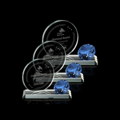 Blaue Halbkreisuhr im Großhandel, hochwertige K9-förmige Diamantkristall-Auszeichnung