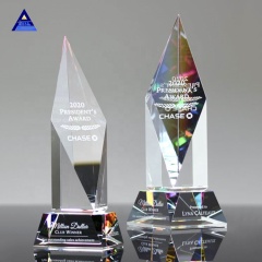 Premios de trofeo de cristal de calidad K9 baratos de China con obelisco