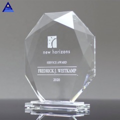 Premios de trofeo de cristal de octágono de cristal de Jade en blanco transparente al por mayor baratos para la empresa
