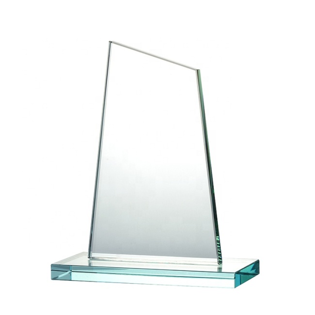 Trophée de plaque de verre de jade de bouclier bon marché en gros trophée de cristal de verre K9 pour le souvenir
