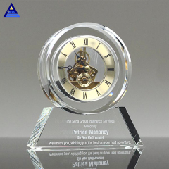 Proveedor de China, nuevo diseño, grabado láser 3D, reloj de escritorio de cristal para regalo de recuerdo