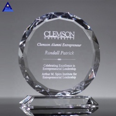 Trofeo de placa de girasol de cristal de precio mayorista para personal corporativo
