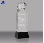 Good Quality Custom Design Wholesale Clear Crystal Eagle Figurine Award Trophy With Black Base