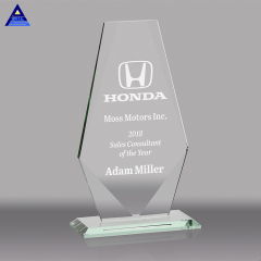 Custom Blank Engraved Clear Irregular Glass Crystal Award Trophy For Business Plaques