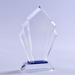 China Factory OEM Service Gravur Rhombic Shape Trophy Blank Crystal Award mit Basis