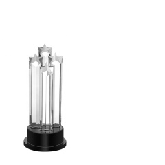 Trophée de cristal de verre d'étoile de cristal blanc de prix de pentagramme personnalisé bon marché en gros