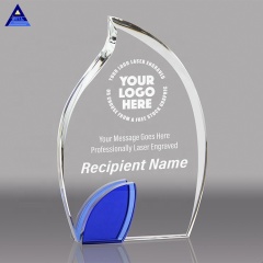 Trofeo de llama de cristal K9 de grabado personalizado de producto promocional para premio de cooperación