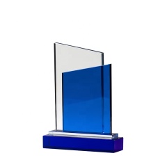 Médaille de cristal bleu Trophée de cristal K9 Médaille de verre Récompenses en gros