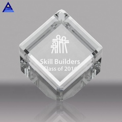 China Alibaba Golden Supplier Custom Clear 3D Photo DIY Rotate Crystal Cube For Christmas Gift