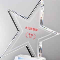 Premios de cristal de estrella de trofeo de cristal de pentágono de diseño único
