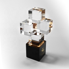 Individualität Obelisk Design K9 Blockglas Würfel Kristall Trophäe Lasergravierte Kristallauszeichnung