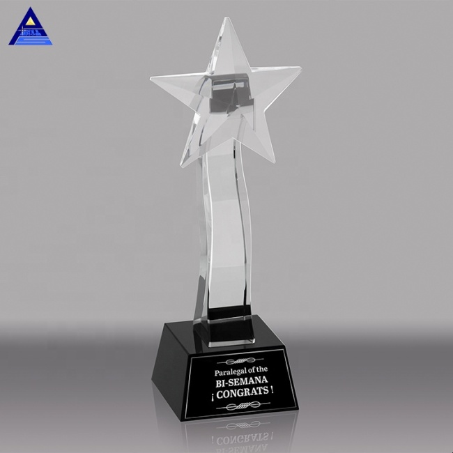 Unique Design Shining Star Trophies And Crystal Shooting Star Award
