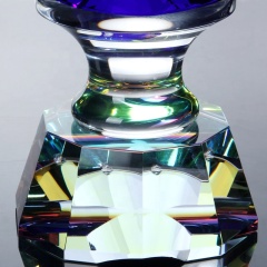 Nouveau Design Crystal Awards Clear Blue Cup Crystal Glass Blue Diamond pour les trophées Crystal Diamond