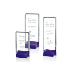 Trofeo de forma cuadrada de cristal azul, trofeo de premio de cristal personalizado para regalo de empresa