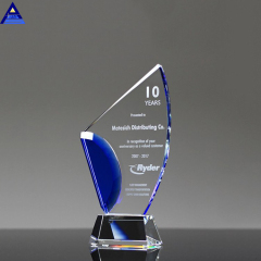 Награда трофея изготовленной на заказ розничной пустой ясной кристаллической с логотипом