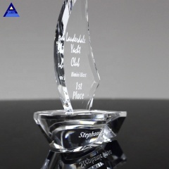 Trophée de prix de voilier en cristal de forme unique personnalisé