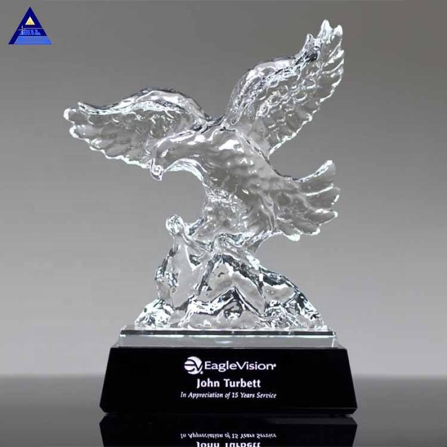 2019 New Design Ascendancy Crystal Eagle Award Trophy With Printing