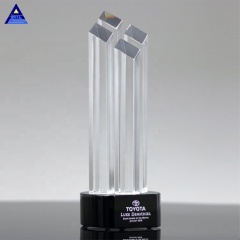 Günstige individuelle Emory Pinnacle Award-Kristalltrophäe mit Sublimationsdruck für Souvenirgeschenke