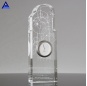 Horloge en cristal antique laser optique personnalisée du trophée 3D de récompense de distorsion temporelle pour le bureau décoratif