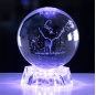 FS Crystal Venta caliente Grabado láser 3D Forma redonda transparente Crystal Craft Fotografía Bola de cristal con base de luz LED