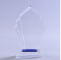 Chine Usine OEM Service Gravure Rhombique Forme Trophée Blanc Cristal Prix Avec Base